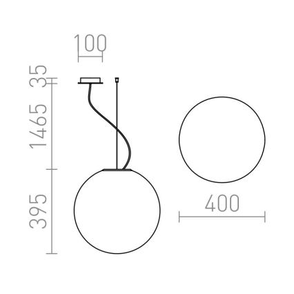 RED - Design Rendl - R10479 - Żyrandol na ince LUNEA 1xE27/70W/230V