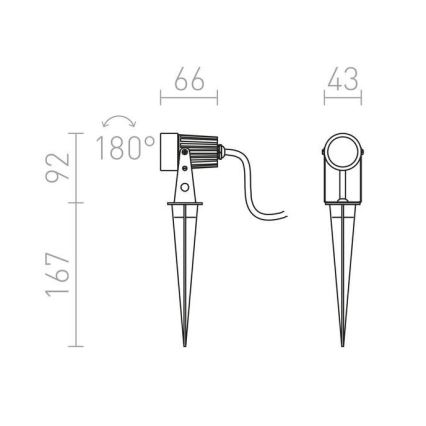 RED - Design Rendl - R10530 - LED Oświetlenie zewnętrzne GUN LED/3W/230V IP65