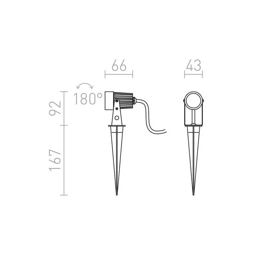 RED - Design Rendl - R10530 - LED Oświetlenie zewnętrzne GUN LED/3W/230V IP65