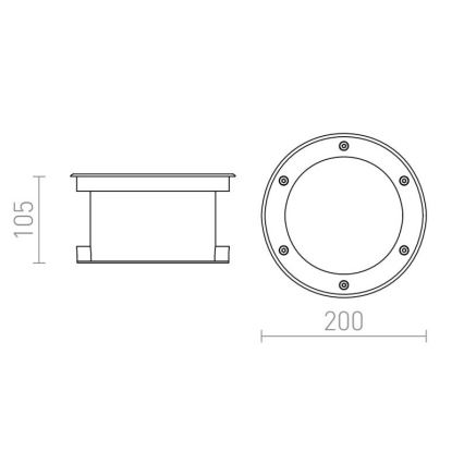 RED -Design Rendl-R10532 - LED Zewnętrzne oświetlenie wpuszczane TERRA LED/20W/230V IP67