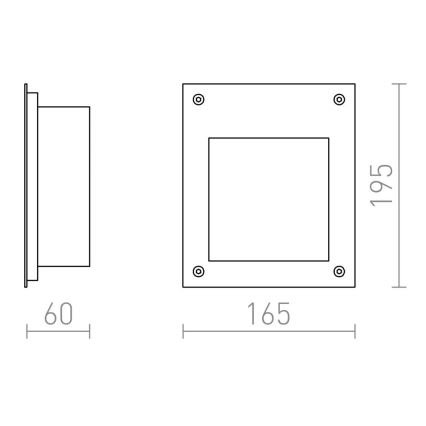 RED - Design Rendl - R10546 - LED Wbudowana lampa zewnętrzna AKORD LED/3W/230V IP65