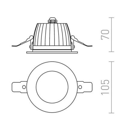 RED - Design Rendl-R10565- LED Łazienkowa oprawa wpuszczana AMIGA 8W/230V IP65