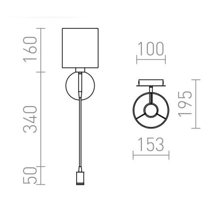 RED - Design Rendl - R10580 - LED Kinkiet VERSA 1xE27/42W/230V + LED/3W