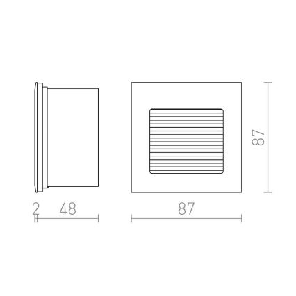 RED - Design Rendl - R10606 - LED Orientační vestavné lampa INTRO LED/1W/230V