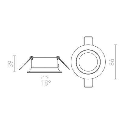 RED - Design Rendl - R11738 - Oprawa wpuszczana SOBER 1xGU10/50W/230V biała