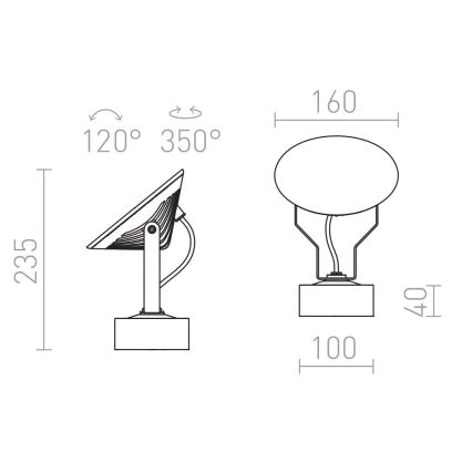 RED - Design Rendl - R11753- LED Kinkiet zewnętrzny FOX LED/9W/230V IP65