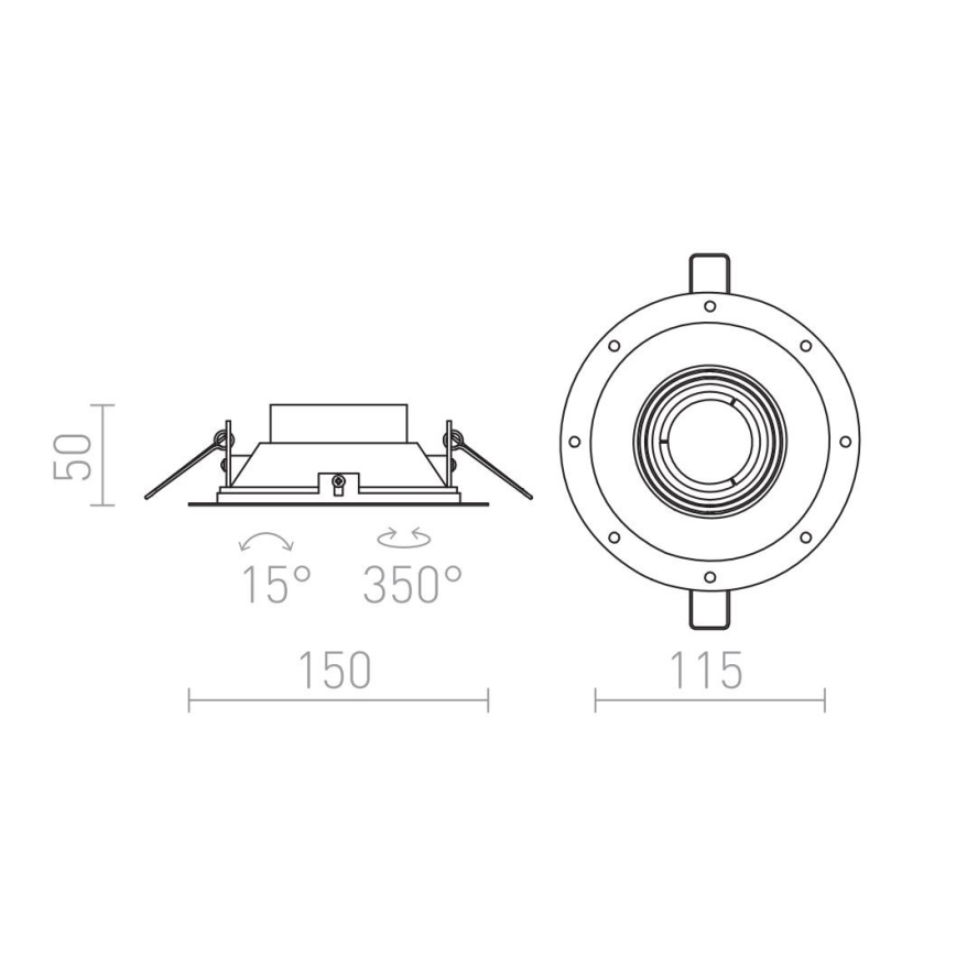 RED - Design Rendl - R12046 - Oświetlenie wpuszczane IPSO 1xGU10/50W/230V
