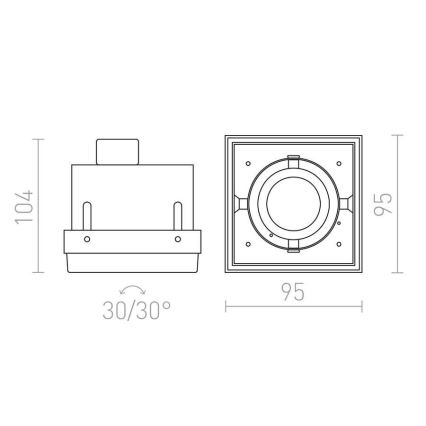 RED - Design Rendl - R12052 - Oprawa wpuszczana ELECTRA 1xGU10/50W/230V