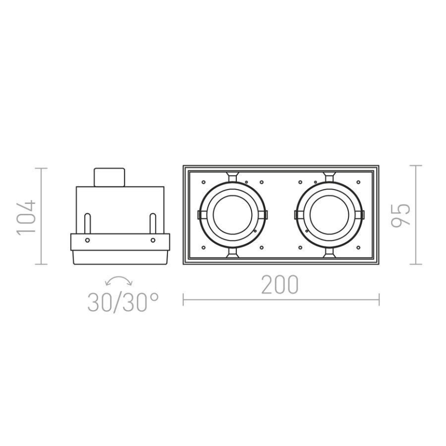 RED - Design Rendl - R12053 - Oprawa wpuszczana ELECTRA 2xGU10/50W/230V