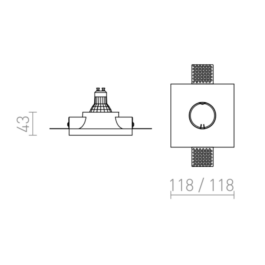 RED - Design Rendl - R12358 - Oprawa wpuszczana DINGO 1xGU10/35W/230V