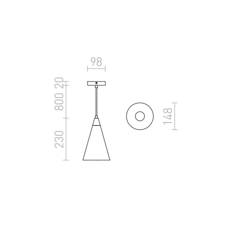 RED - Design Rendl - R12380 - Żyrandol na lince HEIDI 1xE27/28W/230V beton/drewno