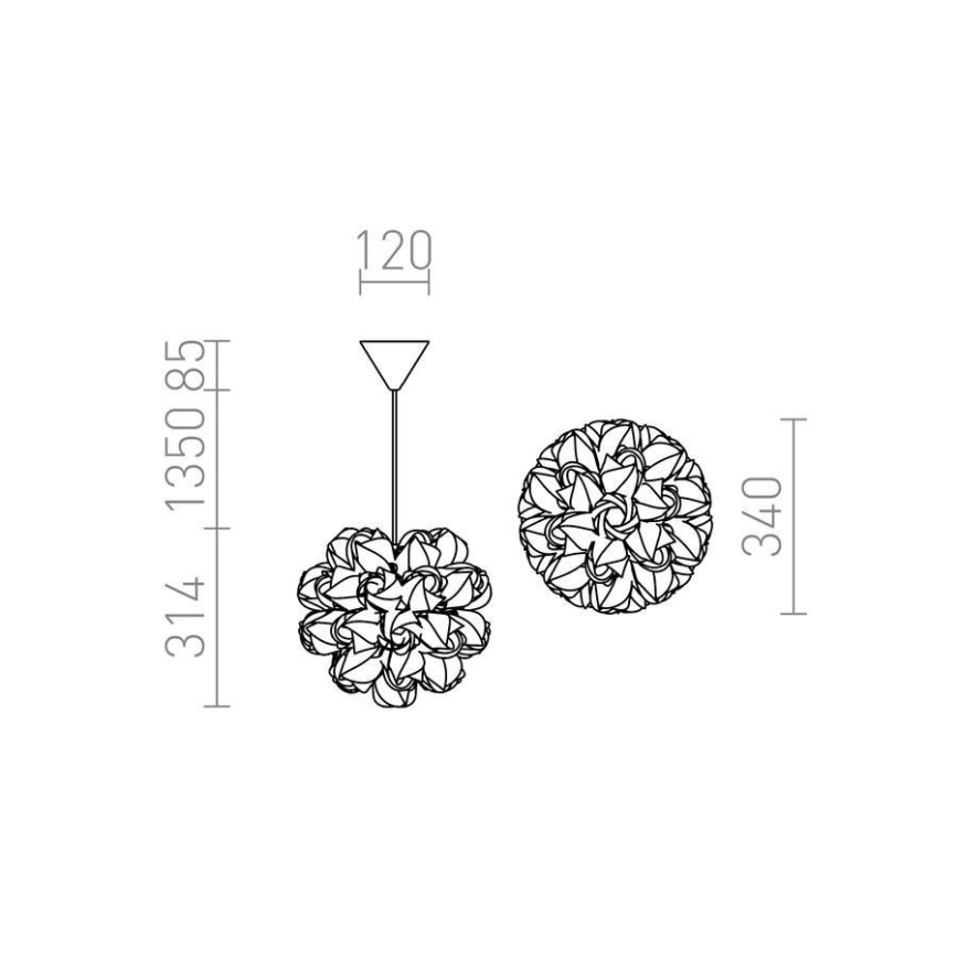RED - Design Rendl - R12384 - Żyrandol na lince COCO 1xE27/28W/230V