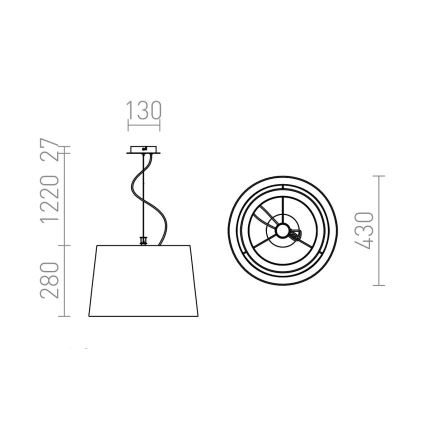 RED - Design Rendl - R12483 - Żyrandol na lince ESPLANADE 1xE27/42W/230V