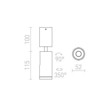 RED - Design Rendl - R12497 - LED Oświetlenie punktowe BOGARD LED/5W/230V czarny