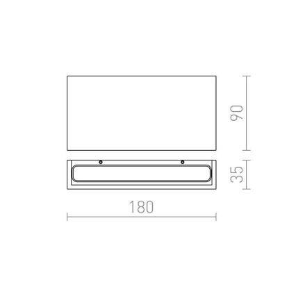 RED - Design Rendl - R12573 - LED Kinkiet zewnętrzny TORINO 2xLED/5W/230V IP54