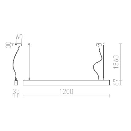 RED - Design Rendl - R12718 - LED Żyrandol na lince PESANTE LED/40W/230V