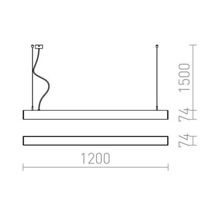 RED - Design Rendl - R12721 - LED Żyrndol na lince PESANTE LED/40W/230V czarny