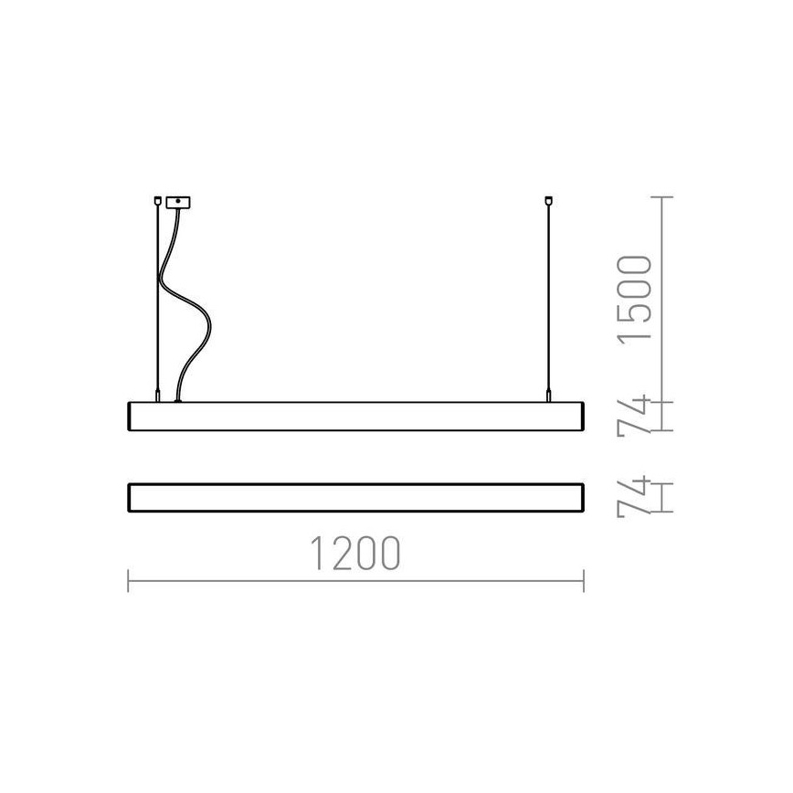 RED - Design Rendl - R12721 - LED Żyrndol na lince PESANTE LED/40W/230V czarny