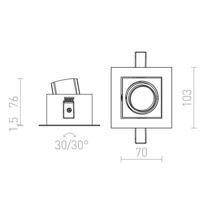 RED - Design Rendl - R12856 - LED Oprawa wpuszczana BONDY LED/7W/230V