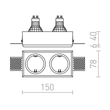 RED - Design Rendl - R12900 - Oświetlenie wpuszczane QUO 2xGU10/35W/230V