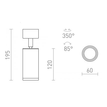 RED - Design Rendl - R13363 - Oświetlenie punktowe BELENOS 1xGU10/9W/230V