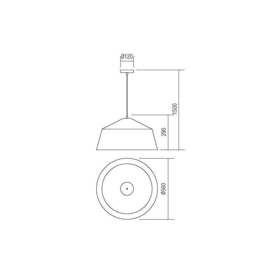 Redo 01-1102 - Żyrandol na lince AYLA 1xE27/42W/230V śr. 56 cm złoty