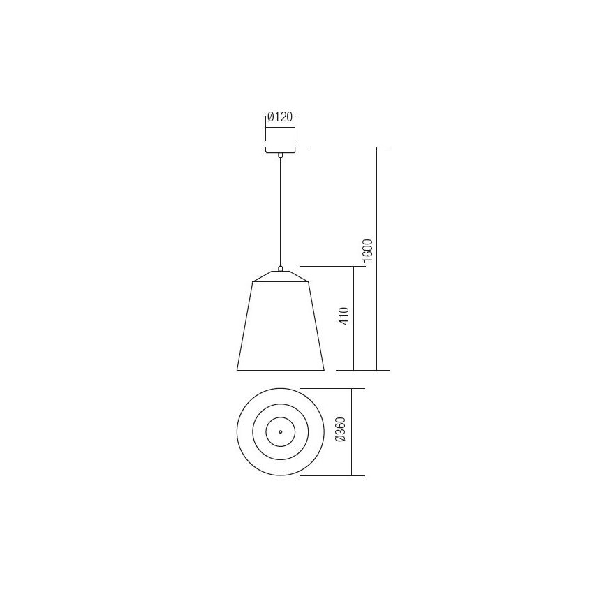 Redo 01-1104 - Żyrandol na lince AYLA 1xE27/42W/230V śr. 36 cm złoty