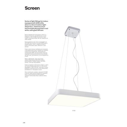 Redo 01-1124 - Lampa sufitowa LED na linkach SCREEN LED/48W/230V 3000K