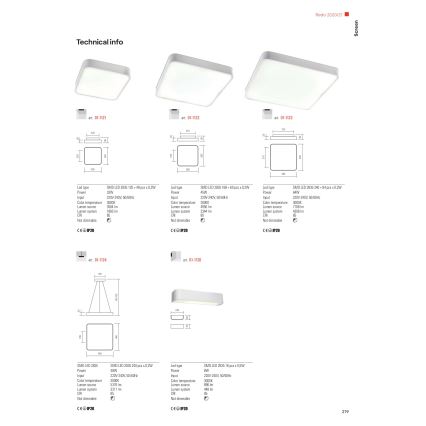 Redo 01-1124 - LED Żyrandol na lince SCREEN LED/48W/230V 3000K