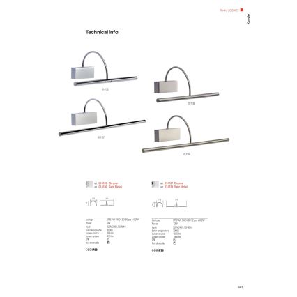 Redo 01-1135 - LED Kinkiet galeryjka KENDO LED/6W/230V 34,4 cm błyszczący chrom