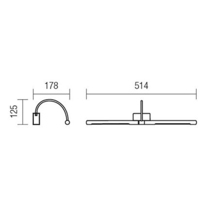 Redo 01-1138 - LED Kinkiet galeryjka KENDO LED/12W/230V 51,4 cm matowy chrom