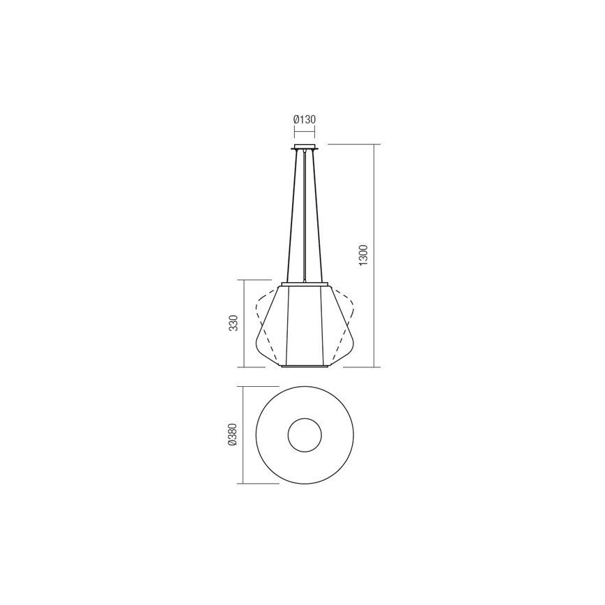 Redo 01-1140 - Żyrandol na lince FUSION 1xE27/42W/230V śr. 38 cm szary