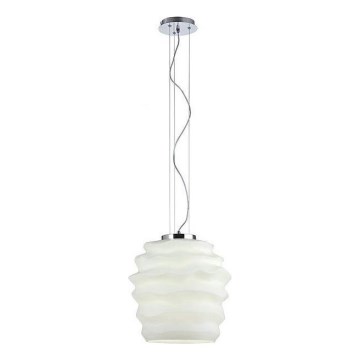 Redo 01-1141 - Lampa wisząca na lince MAGMA 1xE27/42W/230V, średnica 30 cm, chrom połysk/biały
