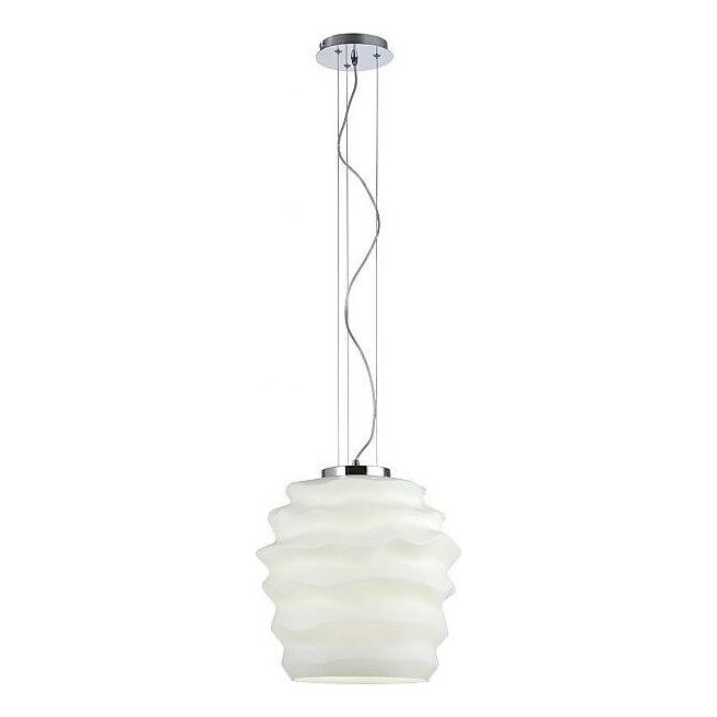 Redo 01-1141 - Lampa wisząca na lince MAGMA 1xE27/42W/230V, średnica 30 cm, chrom połysk/biały