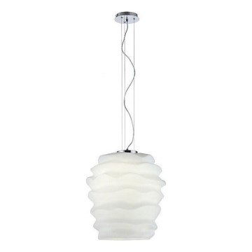 Redo 01-1142 - Lampa wisząca MAGMA na przewodzie 1xE27/42W/230V śr. 38 cm chrom połysk/biały