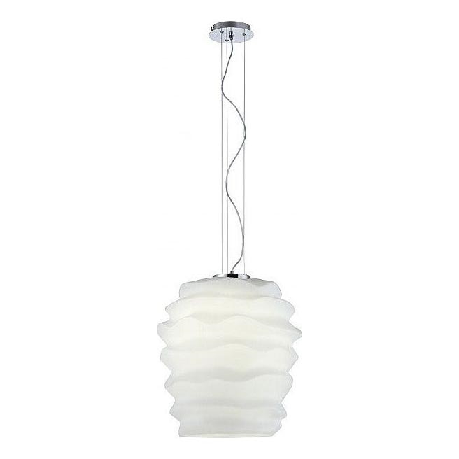 Redo 01-1142 - Lampa wisząca MAGMA na przewodzie 1xE27/42W/230V śr. 38 cm chrom połysk/biały