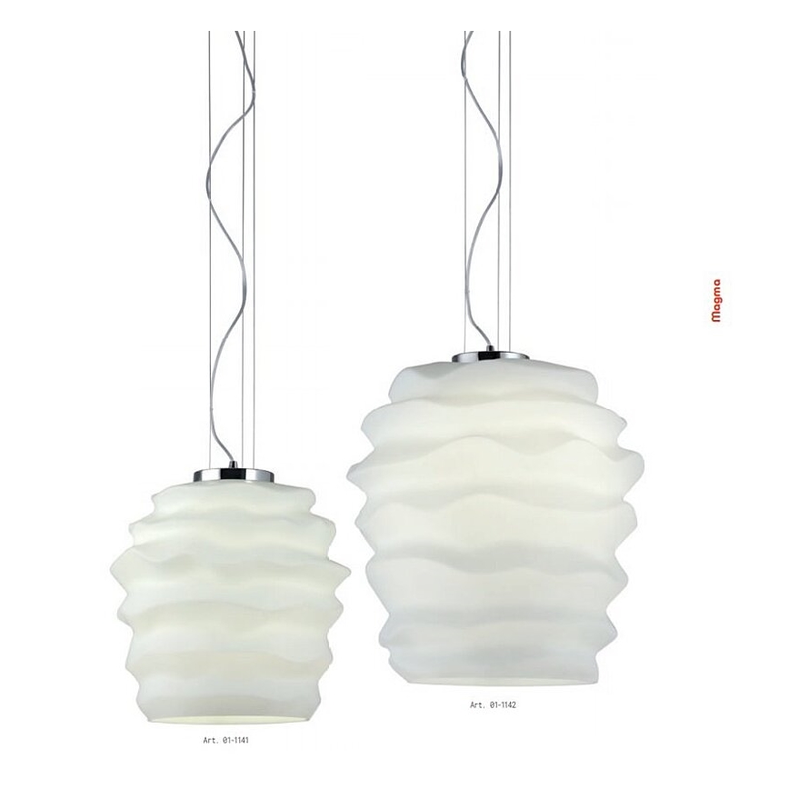 Redo 01-1142 - Lampa wisząca MAGMA na przewodzie 1xE27/42W/230V śr. 38 cm chrom połysk/biały