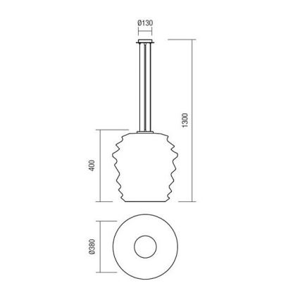 Redo 01-1142 - Lampa wisząca MAGMA na przewodzie 1xE27/42W/230V śr. 38 cm chrom połysk/biały