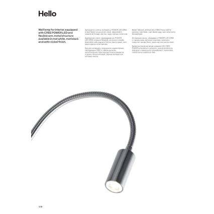 Redo 01-1194 - LED Elastyczna lampka HELLO LED/3W/230V czarny