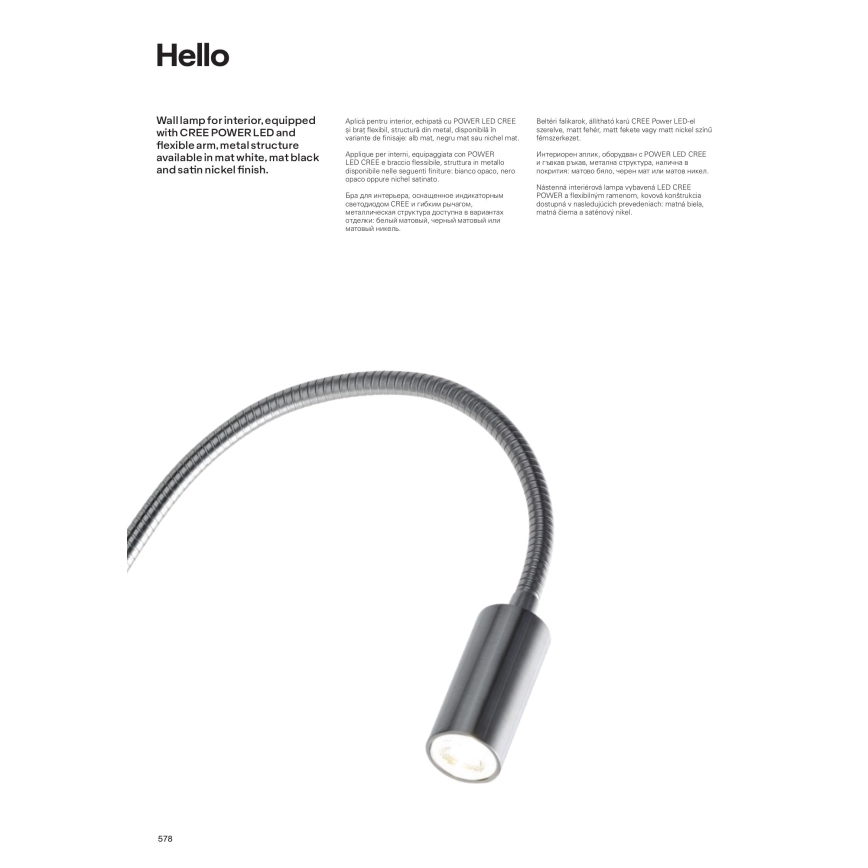 Redo 01-1194 - LED Elastyczna lampka HELLO LED/3W/230V czarny