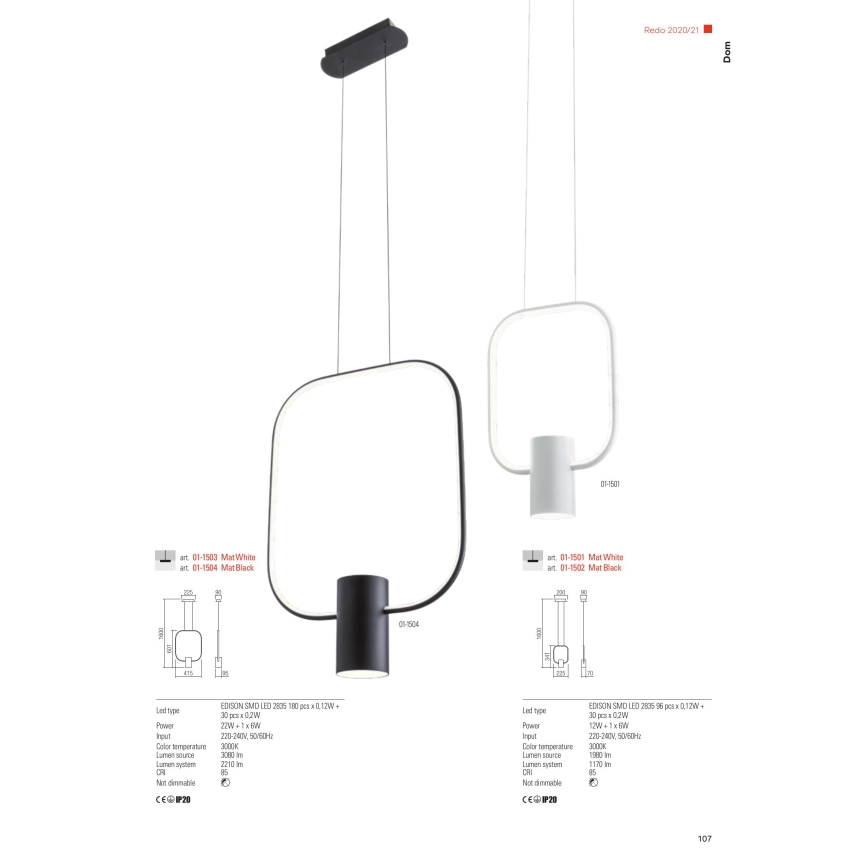 Redo 01-1227 - Ściemnialna lampka biurkowa LED DOM/21W/230V czarna