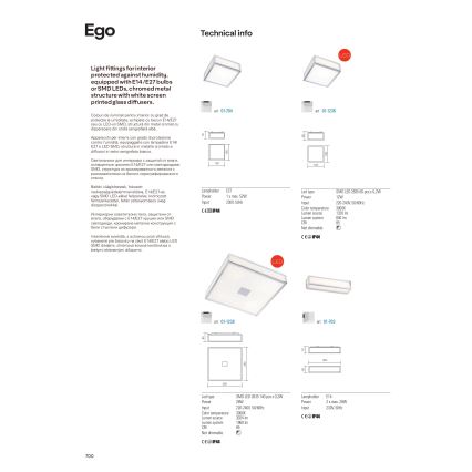 Redo 01-1236 - LED plafon łazienkowy EGO LED/12W/230V IP44 błyszczący chrom