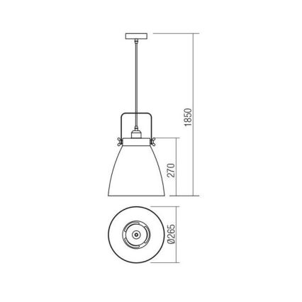 Redo 01-1275 - Żyrandol na lince ARNE 1xE27/42W/230V szary