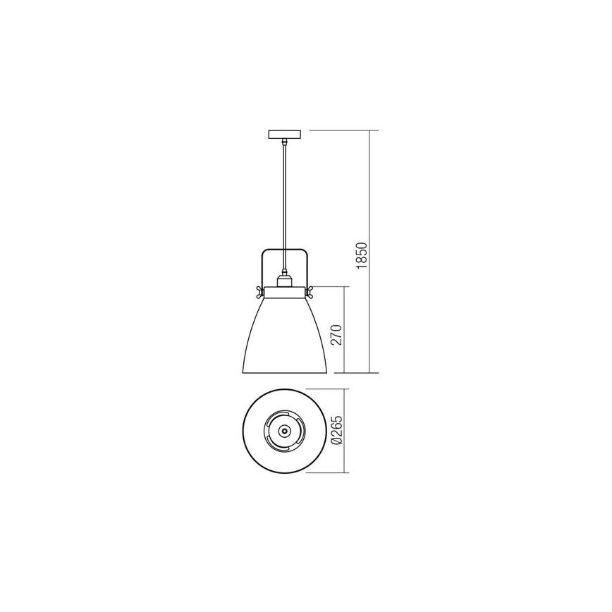 Redo 01-1275 - Żyrandol na lince ARNE 1xE27/42W/230V szary