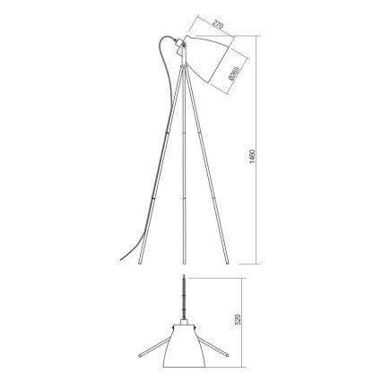 Redo 01-1276 - Lampa podłogowa ARNE 1xE27/42W/230V czarny