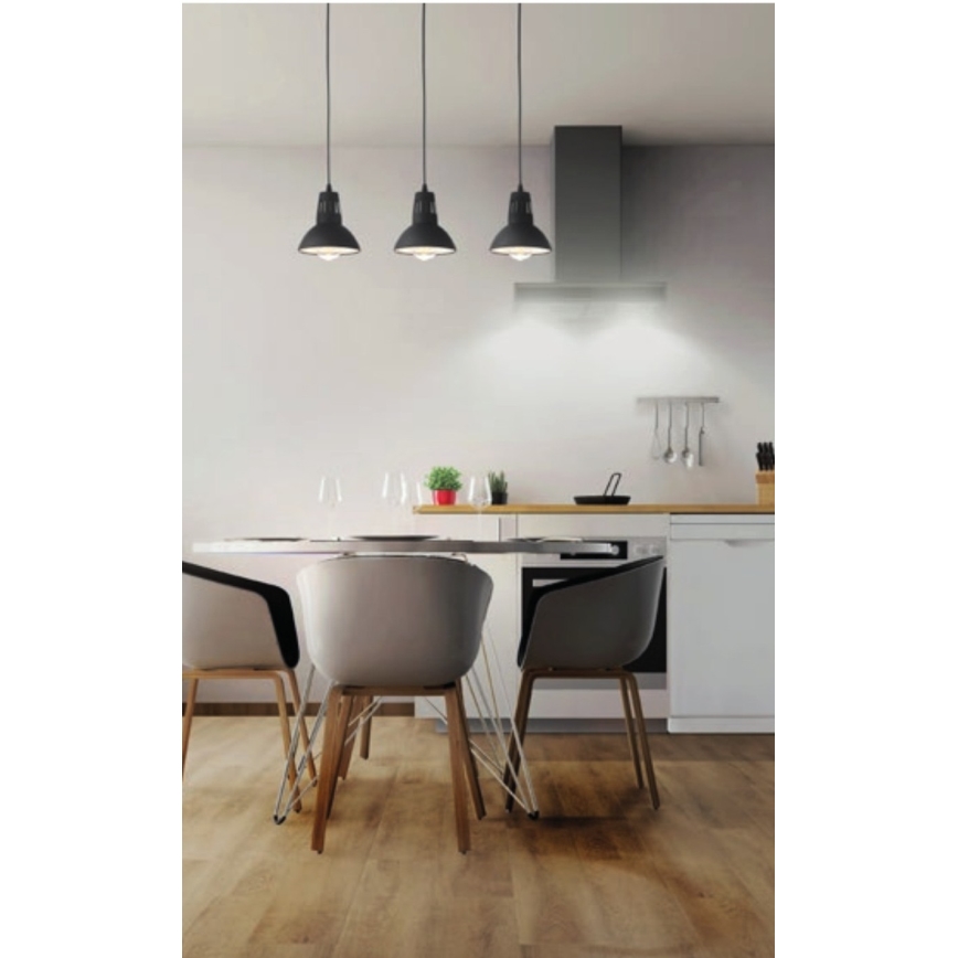 Redo 01-1279 - Lampa wisząca na lince PEEP 1xE27/42W/230V, średnica 16,5 cm, czarna