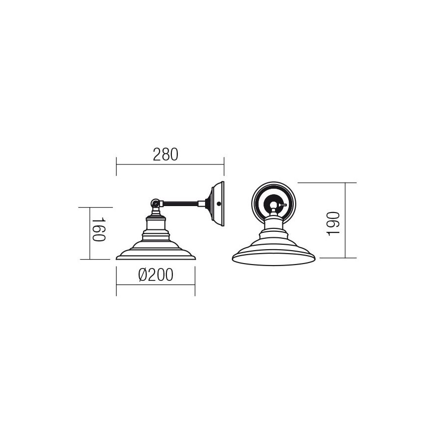 Redo 01-1289 - Kinkiet SPINNER 1xE27/42W/230V