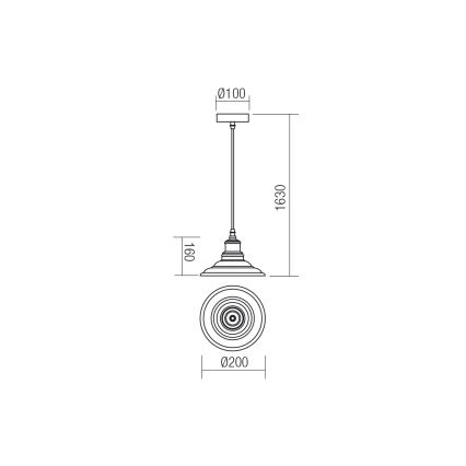 Redo 01-1292 - Żyrandol na lince SPINNER 1xE27/42W/230V