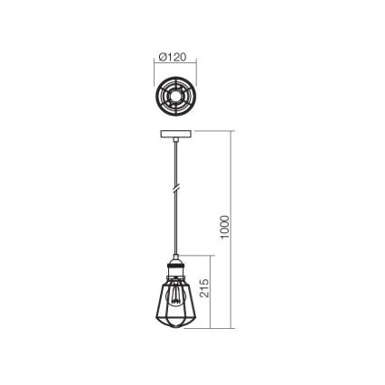 Redo 01-1301 - Żyrandol na lince THARU 1xE27/42W/230V