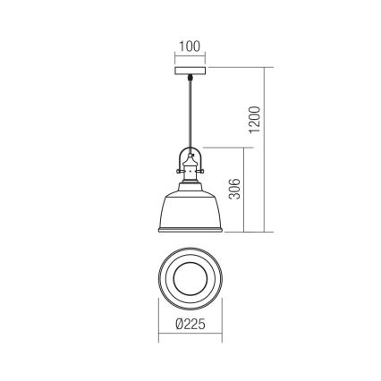 Redo 01-1385 - Żyrandol na lince LARRY 1xE27/42W/230V